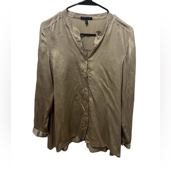Eileen Fisher 100% Silk Button Down Blouse Size Medium Petite - Picture 1 of 4